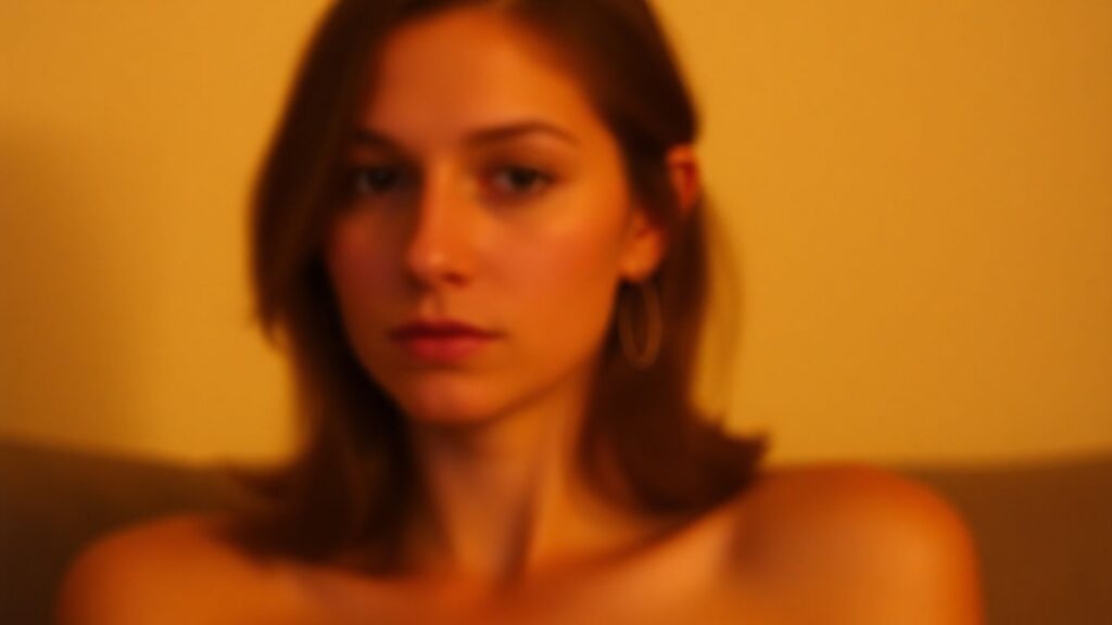 Blurred private photo of [Shophie Rain] in shadows